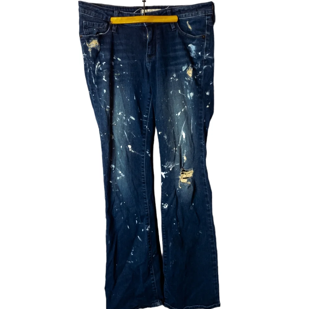 Bullhead Painted Artist Bootcut Jeans -11 - Picture 1 of 2